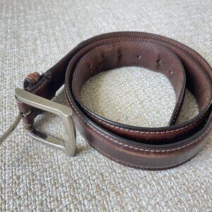 Brown men's belt Genuine leather classic belt Formal suit belt XL (40-42) size